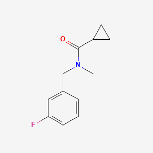 molecular formula C12H14FNO B7511136 N-[(3-fluorophenyl)methyl]-N-methylcyclopropanecarboxamide 