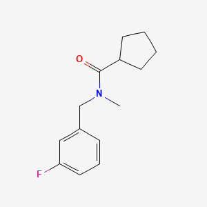 molecular formula C14H18FNO B7511156 N-[(3-fluorophenyl)methyl]-N-methylcyclopentanecarboxamide 