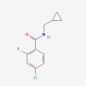 molecular formula C11H11ClFNO B7511164 4-chloro-N-(cyclopropylmethyl)-2-fluorobenzamide 