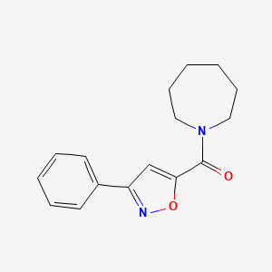 molecular formula C16H18N2O2 B7511189 Azepan-1-yl-(3-phenyl-1,2-oxazol-5-yl)methanone 