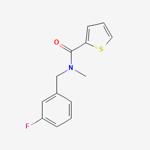 molecular formula C13H12FNOS B7511206 N-[(3-fluorophenyl)methyl]-N-methylthiophene-2-carboxamide 