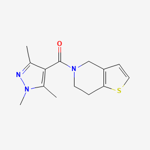 molecular formula C14H17N3OS B7511208 6,7-dihydro-4H-thieno[3,2-c]pyridin-5-yl-(1,3,5-trimethylpyrazol-4-yl)methanone 
