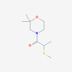 molecular formula C10H19NO2S B7511248 1-(2,2-Dimethylmorpholin-4-yl)-2-methylsulfanylpropan-1-one 