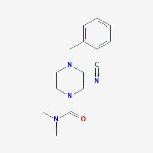 molecular formula C15H20N4O B7511267 4-[(2-cyanophenyl)methyl]-N,N-dimethylpiperazine-1-carboxamide 