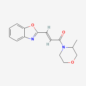 molecular formula C15H16N2O3 B7511290 (E)-3-(1,3-benzoxazol-2-yl)-1-(3-methylmorpholin-4-yl)prop-2-en-1-one 