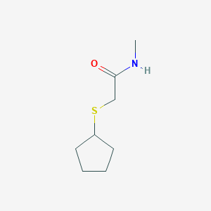 molecular formula C8H15NOS B7511298 2-cyclopentylsulfanyl-N-methylacetamide 