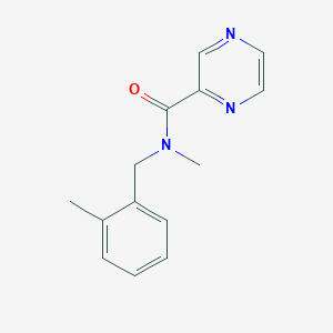 molecular formula C14H15N3O B7511302 N-methyl-N-[(2-methylphenyl)methyl]pyrazine-2-carboxamide 