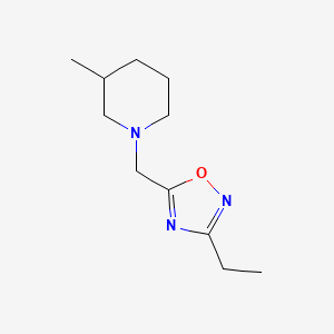 molecular formula C11H19N3O B7511303 3-Ethyl-5-[(3-methylpiperidin-1-yl)methyl]-1,2,4-oxadiazole 