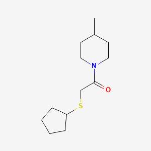 molecular formula C13H23NOS B7511315 2-Cyclopentylsulfanyl-1-(4-methylpiperidin-1-yl)ethanone 