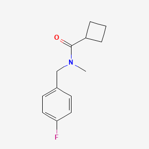 molecular formula C13H16FNO B7511318 N-[(4-fluorophenyl)methyl]-N-methylcyclobutanecarboxamide 