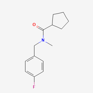 molecular formula C14H18FNO B7511320 N-[(4-fluorophenyl)methyl]-N-methylcyclopentanecarboxamide 