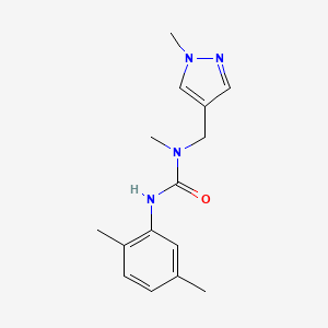 molecular formula C15H20N4O B7511332 3-(2,5-Dimethylphenyl)-1-methyl-1-[(1-methylpyrazol-4-yl)methyl]urea 