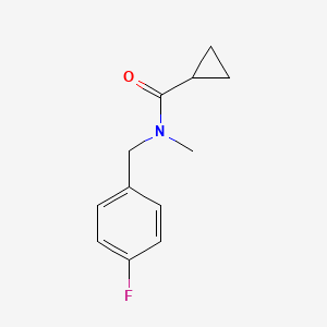 molecular formula C12H14FNO B7511337 N-[(4-fluorophenyl)methyl]-N-methylcyclopropanecarboxamide 