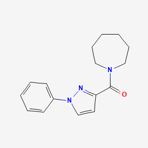 molecular formula C16H19N3O B7511344 Azepan-1-yl-(1-phenylpyrazol-3-yl)methanone 