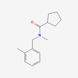 molecular formula C15H21NO B7511358 N-methyl-N-[(2-methylphenyl)methyl]cyclopentanecarboxamide 