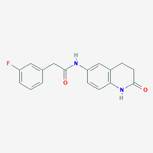 molecular formula C17H15FN2O2 B7511362 2-(3-fluorophenyl)-N~1~-(2-oxo-1,2,3,4-tetrahydro-6-quinolinyl)acetamide 