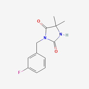 molecular formula C12H13FN2O2 B7511370 3-[(3-Fluorophenyl)methyl]-5,5-dimethylimidazolidine-2,4-dione 