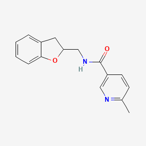 molecular formula C16H16N2O2 B7511381 N-(2,3-dihydro-1-benzofuran-2-ylmethyl)-6-methylpyridine-3-carboxamide 