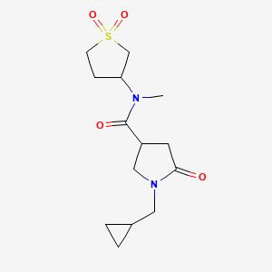 molecular formula C14H22N2O4S B7511387 1-(cyclopropylmethyl)-N-(1,1-dioxothiolan-3-yl)-N-methyl-5-oxopyrrolidine-3-carboxamide 