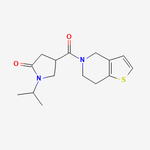 molecular formula C15H20N2O2S B7511409 4-(6,7-dihydro-4H-thieno[3,2-c]pyridine-5-carbonyl)-1-propan-2-ylpyrrolidin-2-one 