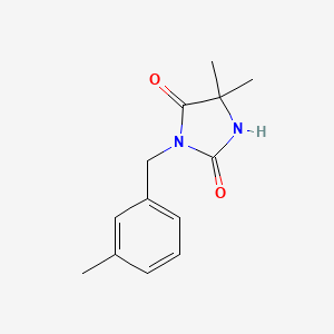 molecular formula C13H16N2O2 B7511414 5,5-Dimethyl-3-[(3-methylphenyl)methyl]imidazolidine-2,4-dione 