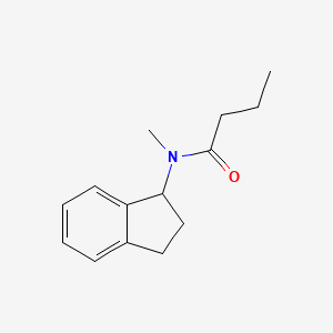 molecular formula C14H19NO B7511433 N-(2,3-dihydro-1H-inden-1-yl)-N-methylbutanamide 