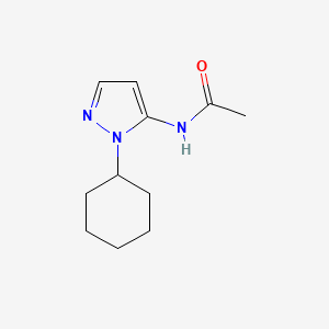 molecular formula C11H17N3O B7511451 N-(2-cyclohexylpyrazol-3-yl)acetamide 