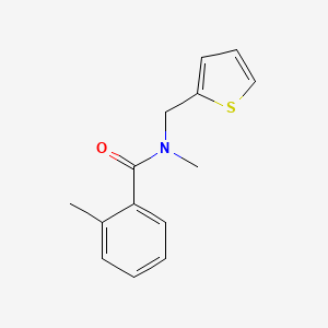 molecular formula C14H15NOS B7511481 N,2-dimethyl-N-(thiophen-2-ylmethyl)benzamide 