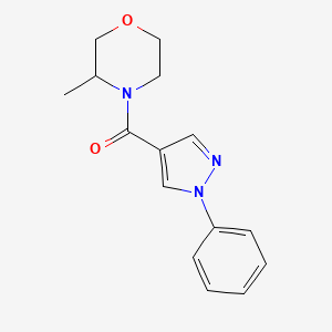 molecular formula C15H17N3O2 B7511534 (3-Methylmorpholin-4-yl)-(1-phenylpyrazol-4-yl)methanone 