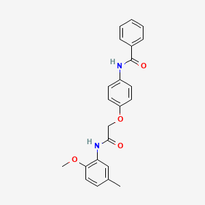 molecular formula C23H22N2O4 B7511542 N-[4-[2-(2-methoxy-5-methylanilino)-2-oxoethoxy]phenyl]benzamide 