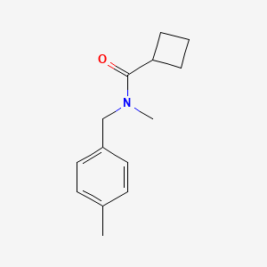 molecular formula C14H19NO B7511562 N-methyl-N-[(4-methylphenyl)methyl]cyclobutanecarboxamide 