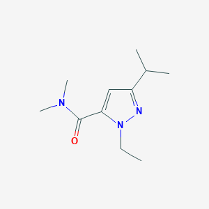 molecular formula C11H19N3O B7511571 2-ethyl-N,N-dimethyl-5-propan-2-ylpyrazole-3-carboxamide 
