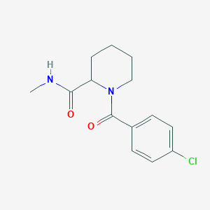 molecular formula C14H17ClN2O2 B7511588 1-(4-chlorobenzoyl)-N-methylpiperidine-2-carboxamide 