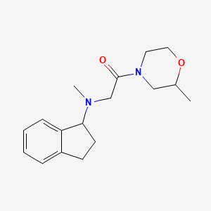 molecular formula C17H24N2O2 B7511595 2-[2,3-dihydro-1H-inden-1-yl(methyl)amino]-1-(2-methylmorpholin-4-yl)ethanone 