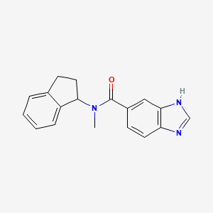 molecular formula C18H17N3O B7511635 N-(2,3-dihydro-1H-inden-1-yl)-N-methyl-3H-benzimidazole-5-carboxamide 