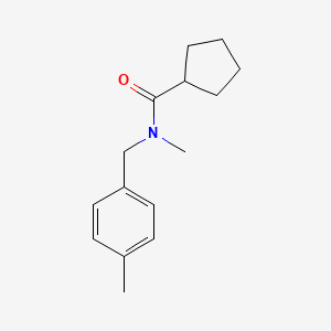 molecular formula C15H21NO B7511643 N-methyl-N-[(4-methylphenyl)methyl]cyclopentanecarboxamide 