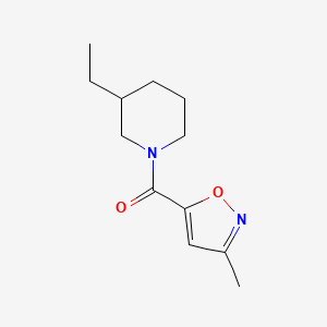 molecular formula C12H18N2O2 B7511650 (3-Ethylpiperidin-1-yl)-(3-methyl-1,2-oxazol-5-yl)methanone 