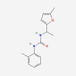molecular formula C15H18N2O2 B7511690 1-[1-(5-Methylfuran-2-yl)ethyl]-3-(2-methylphenyl)urea 