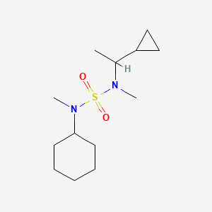 molecular formula C13H26N2O2S B7511747 N-[1-cyclopropylethyl(methyl)sulfamoyl]-N-methylcyclohexanamine 