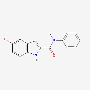 molecular formula C16H13FN2O B7511773 5-fluoro-N-methyl-N-phenyl-1H-indole-2-carboxamide 