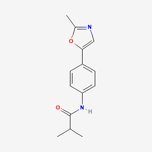 molecular formula C14H16N2O2 B7511789 2-methyl-N-[4-(2-methyl-1,3-oxazol-5-yl)phenyl]propanamide 