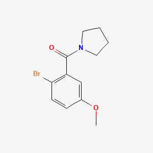 molecular formula C12H14BrNO2 B7511793 (2-Bromo-5-methoxyphenyl)-pyrrolidin-1-ylmethanone 