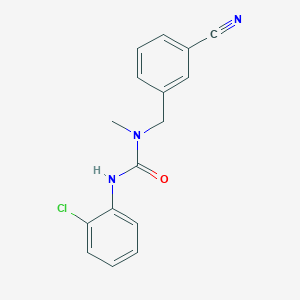 molecular formula C16H14ClN3O B7511850 3-(2-Chlorophenyl)-1-[(3-cyanophenyl)methyl]-1-methylurea 