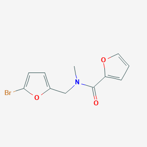 molecular formula C11H10BrNO3 B7511867 N-[(5-bromofuran-2-yl)methyl]-N-methylfuran-2-carboxamide 