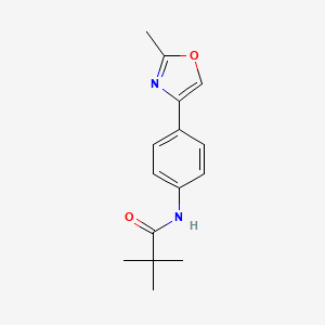 molecular formula C15H18N2O2 B7511876 2,2-dimethyl-N-[4-(2-methyl-1,3-oxazol-4-yl)phenyl]propanamide 