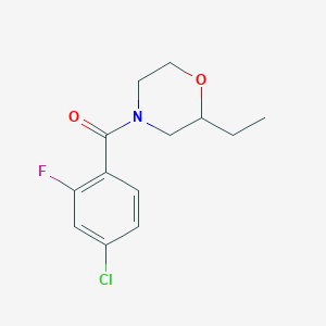 molecular formula C13H15ClFNO2 B7511940 (4-Chloro-2-fluorophenyl)-(2-ethylmorpholin-4-yl)methanone 