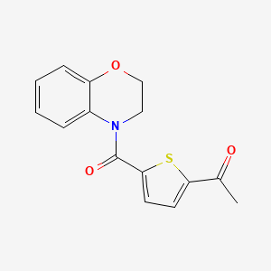 molecular formula C15H13NO3S B7511944 1-[5-(2,3-Dihydro-1,4-benzoxazine-4-carbonyl)thiophen-2-yl]ethanone 