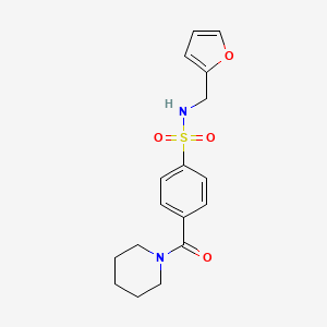 molecular formula C17H20N2O4S B7511960 N-(furan-2-ylmethyl)-4-(piperidine-1-carbonyl)benzenesulfonamide 