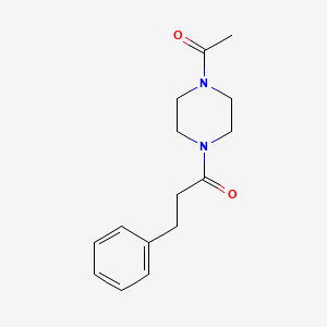 molecular formula C15H20N2O2 B7511993 1-(4-Acetylpiperazin-1-yl)-3-phenylpropan-1-one 