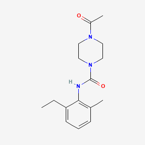 molecular formula C16H23N3O2 B7512006 4-acetyl-N-(2-ethyl-6-methylphenyl)piperazine-1-carboxamide 